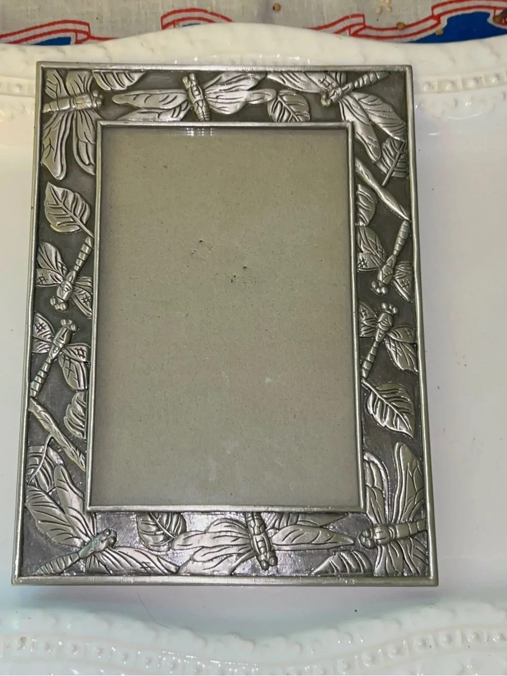 Vintage Pewter Dragonfly Frame 5x7